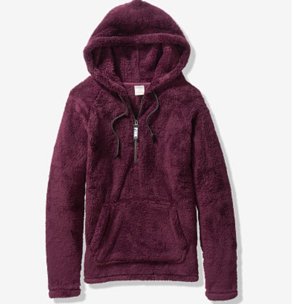 VS Pink Teddy Half-Zip Pullover